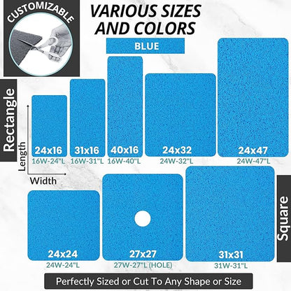 Anti Slip Shower Mat - Non Slip Shower Mats for Inside Shower - Large 47x24 Loofah Shower Floor Mat Non Slip - Bath Mat for Shower - Secure Mat Without Suction Cups (47x24 Blue)