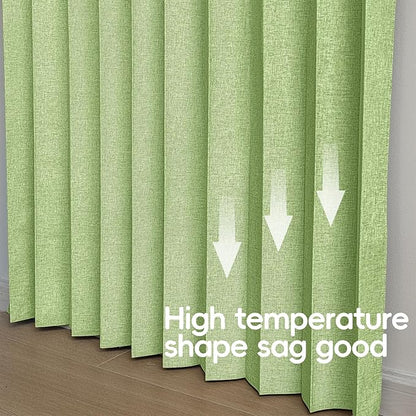 Accordian Door Curtain, 100% Blackout Folding Magnetic Doorway Curtains,Linen Style Closet Doors,for Room Divider,Privacy Protection（W72 x L78,Green,1 Panel）