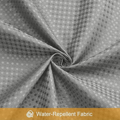 3 in 1 Long Shower Curtain Set-72 W x 78 H, Grey Waffle and PEVA Liner Set with 12 Stainless Steel Hooks, Waterproof Fabric for Bathroom