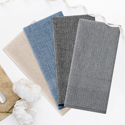 Homaxy Premium Kitchen Towels(18”x 28”, 6 Pack), Large Cotton Kitchen Hand Towels, Flat and Terry Dish Towels, 380 GSM Highly Absorbent Tea Towel Set with Hanging Loop, Navy Blue/Khaki/Black
