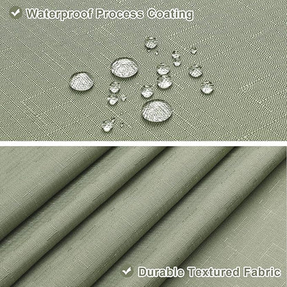 MitoVilla 3 in 1 Shower Curtain Set, Sage Green Boho Farmhouse Linen Textured Bath Curtain and Clear PEVA Liner Set with 12 Double Sided Steel Hooks, Waterproof Fabric Hotel Bathroom Curtain - 72x72