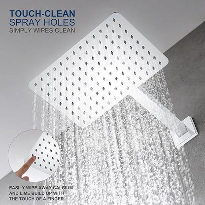 KENES Polished Chrome Tub and Shower Trim Kit, Tub Shower Faucet Set Complete with 10-Inch Rainfall Shower Head and Tub Spout, KE-6024A-5 (Shower Valve Included)