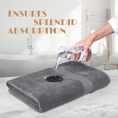 White Classic Luxury Soft Bath Sheet Towels - 650 GSM Cotton Luxury Bath Towels Extra Large 35x70 | Highly Absorbent and Quick Dry | Hotel Quality Extra Large Bath Towels Oversized, Dark Gray, 2 Pack