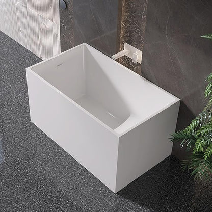 47" Acrylic Freestanding Bathtubs, Stand Alone Tub, Japanese Soaking Tubs for Bathroom, Integrated Overflow and Drain, cUPC Certified, Gloss White