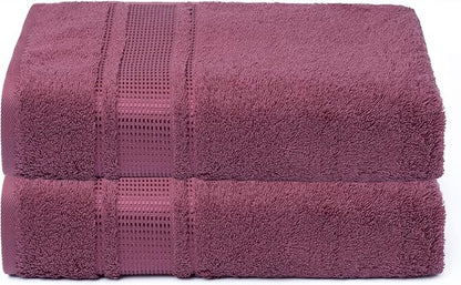 Melissa Linen Hand Towels, Set of 2, 100% Turkish Cotton Face Hand Towels for Bathroom, 20 in x 35 in, Absorbent, Quick Dry, Spa and Hotel Quality Bathroom Towels, Dark Reddish Purple