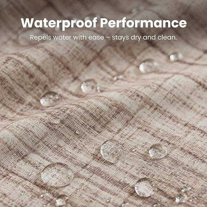 SLEEP ZONE Oatmeal Heather Shower Curtain Waterproof Curtains for Bathroom Decor Bathtub Geometric Shower Curtain 72" × 72"