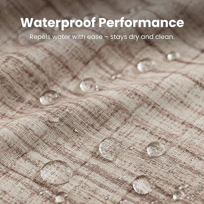 SLEEP ZONE Oatmeal Heather Shower Curtain Waterproof Curtains for Bathroom Decor Bathtub Geometric Shower Curtain 72" × 72"