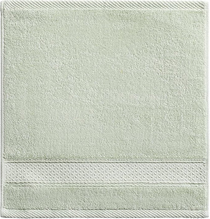 6 Pack 100% Cotton Washcloths Set, Highly Absorbent and Soft Feel Fingertip Towels, 13 x 13 in Quick Dry Face Cloths
