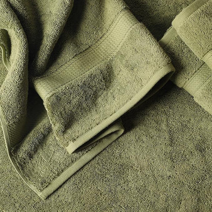 Superior Egyptian Cotton Pile 6 Piece Towel Set, Includes 2 Bath, 2 Hand, 2 Face Towels/Washcloths, Ultra Soft Luxury Towels, Thick Plush Essentials, Guest Bath, Spa, Hotel Bathroom, Forest Green