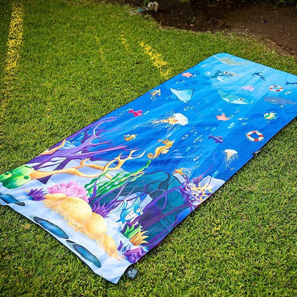 Elite Trend Quick Dry Towel Large 63x31 Inch - Microfiber Beach Towel - Perfect for Beach, Travel, Swimming, Pool, Yoga, Hiking, Camping - Lightweight, Fast Drying, Compact for Adults (Sea Animal)