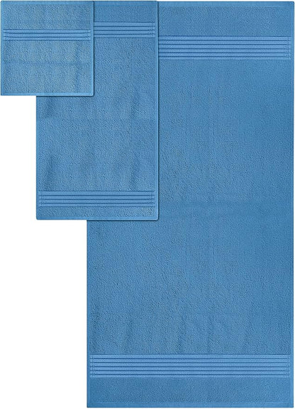 Utopia Towels 8 Piece Premium Towel Set, 2 Bath, 2 Hand, and 4 Washcloths, 100% Ring Spun Cotton, Highly Absorbent Towels for Bathroom, Sports, and Hotel, Electric Blue