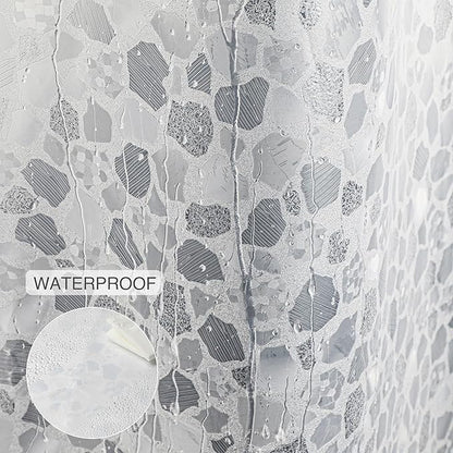 WELTRXE Bathroom Shower Curtain Liner 8G EVA Thick, 72x72 Inch 3D Frosted Pebble Plastic Shower Curtains, Heavy Duty Waterproof Shower Liner with Weighted Magnets, 12 Hooks, Rustproof Metal Grommet