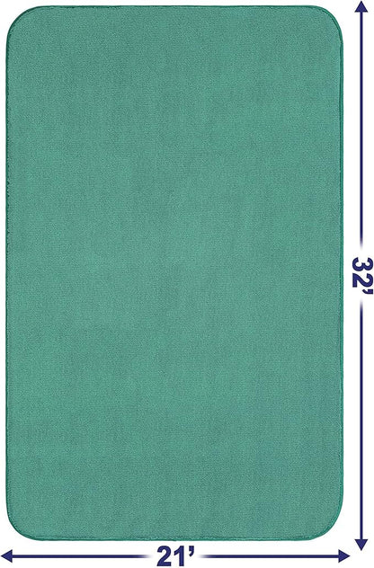 American Soft Linen 21x32 Fluffy Foamed Slip Reducer Bath Rug, Machine Washable Area Bath Mat Rugs for Bathroom, Colonial Blue