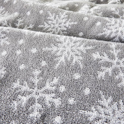 SKL Home Winter/Christmas Scattered Snowflakes Hand Towel 2pc Set for Bath/Kitchen/Bar & Gift, Gray