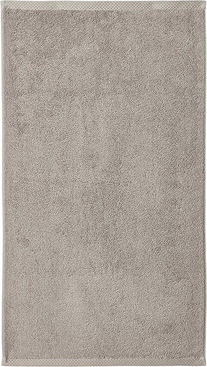 Amazon Basics 100% Cotton Quick-Dry Hand Towel, 8-Pack, Platinum, 28" x 16"