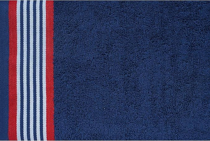 CASA COPENHAGEN He & She 6 Pieces Towel Set- American Blue + Red, 550 GSM 2 Bath Towel 2 Hand Towel 2 Washcloth, Designed in Denmark Made of Soft Egyptian Cotton for Bathroom, Kitchen & Shower