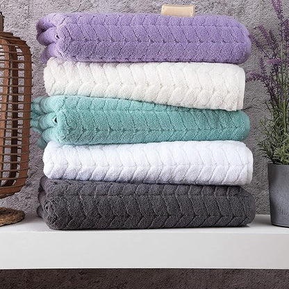 BAGNO MILANO Turkish Bath Towels, Soft Plush Jacquard Luxury Bath Towels, Quick Dry Towel Set (Aqua Green, 3 pcs Towel Set)