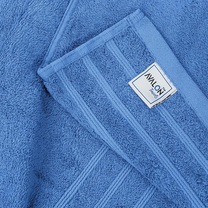 Avalon Towels Bath Towels Set of 4, Size 30 x 60 Inches, Highly Soft and Absorbent, Quick Drying, Lightweight, Perfect for Daily Use (Blue)