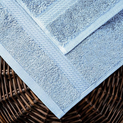 BLUENILEMILLS BNM Egyptian Cotton 2-Piece Towel Set, Includes 2 Bath Towels, Attached Loop for Easy Hanging and Storage, Hotel Quality, Perfect for Bathroom, Gym, Shower Space, or Spa, Light Blue