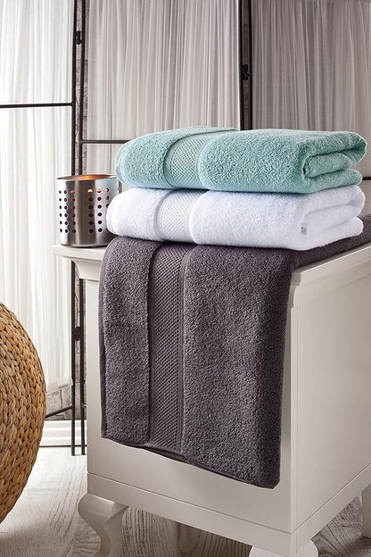 BAGNO MILANO Turkish Towels, Ultra Soft, Plush Luxury Turkih Cotton Bath Towels, Quick Dry Towel Set Made in Turkey (Mint Green, 2 Pcs Bath Towel Set)