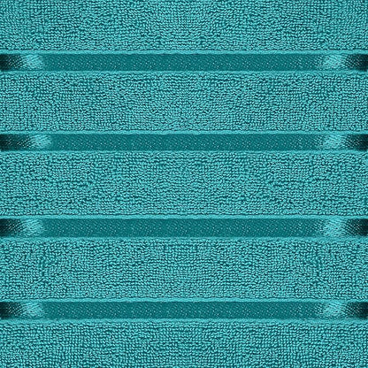 Utopia Towels 8 Piece Luxury Towel Set, 2 Bath, 2 Hand, and 4 Wash Cloths, 600 GSM Ring Spun Cotton, Highly Absorbent Viscose Stripe Towels, Ideal for Everyday use, Turquoise