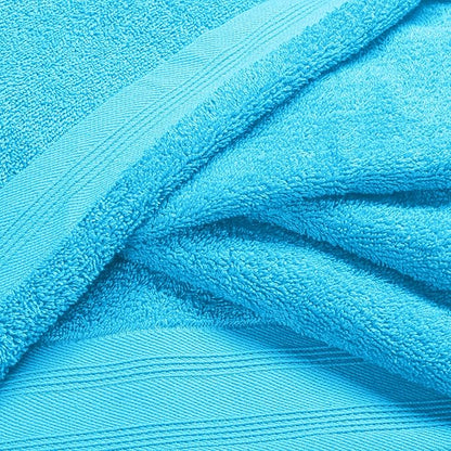 Ultra Soft 6 Pack Cotton Towel Set, Contains 2 Bath Towels 28x55 inch, 2 Hand Towels 16x24 inch & 2 Wash Coths 12x12 inch, Ideal Everyday use, Compact & Lightweight - Turquoise Blue