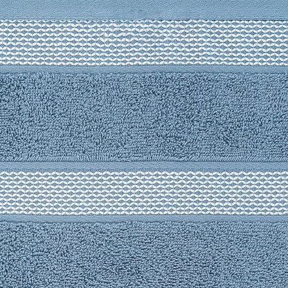 CASA COPENHAGEN Solitaire 6 Pieces Towel Set- Dusty Blue, 600 GSM 2 Bath Towel 2 Hand Towel 2 Washcloth, Designed in Denmark Made of Soft Egyptian Cotton for Bathroom, Kitchen & Shower