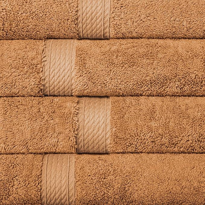 Superior Egyptian Cotton Pile 10 Piece Towel Set, Includes 2 Bath, 4 Hand, 4 Face Towels/Washcloths, Ultra Soft Luxury Towels, Thick Plush Essentials, Guest Bath, Spa, Hotel Bathroom, Rust