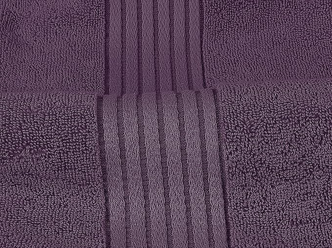 Utopia Towels 8 Piece Premium Towel Set, 2 Bath, 2 Hand, and 4 Washcloths, 100% Ring Spun Cotton, Highly Absorbent Towels for Bathroom, Sports, and Hotel, Plum