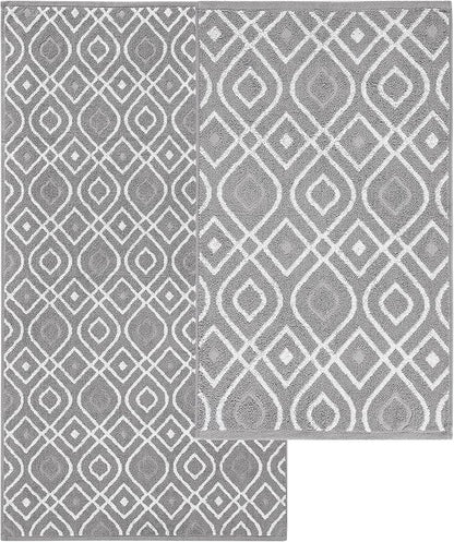 Modern Threads Oxford 6-Piece 100% Cotton Towel Set – Yarn Dyed Jacquard & Solid – Includes 2 Bath Towels, 2 Hand Towels, 2 Washcloths – Absorbent, Quick Dry, Soft & Durable – Gray