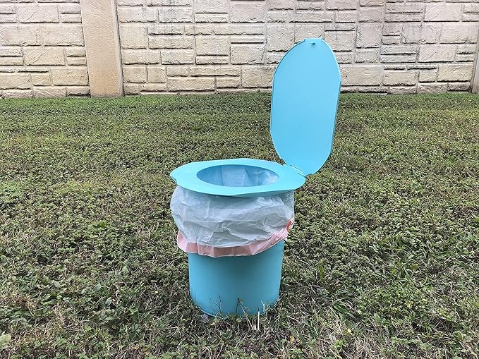 LEE FISHER SPORTS Camping Toilet, Portable Toilet with Toilet Paper, Accessory Holder-Great for Fishing, Boating, Camping, Hunting, Hiking, Outdoor Activities. (Toilet Paper, Accessory not Included)