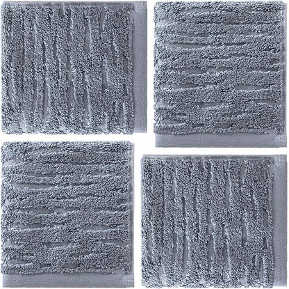 SKL Home CloudSoft Cotton Luxury 4-Piece Washcloth Set, Smoke Blue