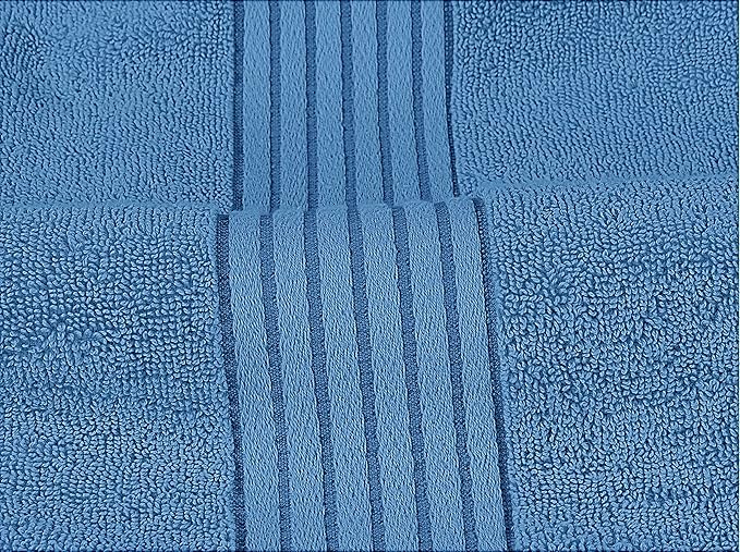 Utopia Towels 8 Piece Premium Towel Set, 2 Bath, 2 Hand, and 4 Washcloths, 100% Ring Spun Cotton, Highly Absorbent Towels for Bathroom, Sports, and Hotel, Electric Blue