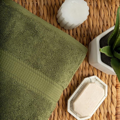 BLUENILEMILLS Premium Towel Collection, Egyptian Cotton Towels for Shower and Bathroom Assorted 2-Piece Towel Set, 30" x 55", Forest Green by Blue Nile Mills