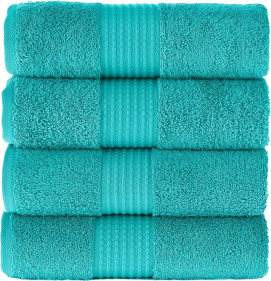 MAURA Basics Hand Towels for Bathroom with Hanging Hook Loops. Soft, Durable, Long Lasting and Absorbent Hand Towel Sets for Bathroom, American Standard Size 16"x28", Turquoise