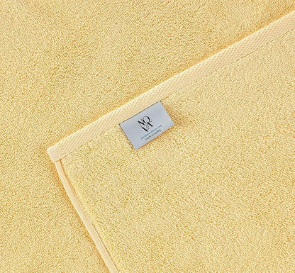 NOVA Luxury Linen - Hotel Quality Turkish Towel Set for Bathroom (4 Pcs Hand Towel Set, Sunlight Yellow)