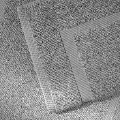 SALBAKOS 100% Turkish Cotton Bath Mat Set 2-Piece - 20x34 inch, Premium Quality Hotel & Spa Collection, Soft, Absorbent, Long Lasting, Durable Bathroom Rugs | Made in Turkey (Silver, 2 Bath Mats)