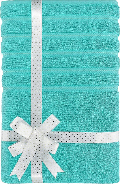 American Soft Linen 35x70 Jumbo Large Bath Towels, 600 GSM 100% Cotton Turkish Bath Sheet, Oversized Luxury Bath Towels for Bathroom Beach and Pool, Turquoise