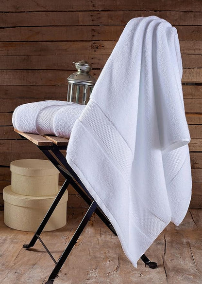 BAGNO MILANO Turkish Towels, Ultra Soft, Plush Luxury Turkih Cotton Bath Towels, Quick Dry Towel Set Made in Turkey (White, 6 Pcs Towel Set)