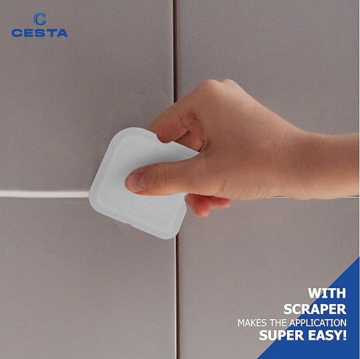 Cesta Grout Repair Kit – Squeeze Tube, Fast Drying, Waterproof Tile Grout Paint to Restore & Renew Tile Joints Line for Bathroom, Kitchen, Shower & Floor Tile (White, 8.8 oz)