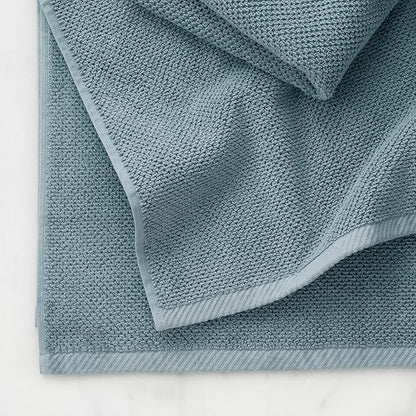 Welhome Franklin Premium 6 Pack Hand Towels Popcorn Textured Dusty Blue Bathroom Towels Hotel & Spa Towels for Bathroom Soft & Absorbent 600 GSM 100% Cotton Hand Towels