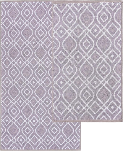 Modern Threads Oxford 6-Piece 100% Cotton Towel Set – Yarn Dyed Jacquard & Solid – Includes 2 Bath Towels, 2 Hand Towels, 2 Washcloths – Absorbent, Quick Dry, Soft & Durable – Lavender