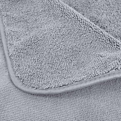 POLYTE Quick Dry Lint Free Microfiber Bath Sheet, 35 x 70 in, Pack of 2 (Gray)