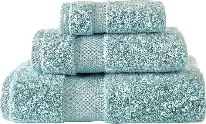 BAGNO MILANO Turkish Towels, Ultra Soft, Plush Luxury Turkih Cotton Bath Towels, Quick Dry Towel Set Made in Turkey (Mint Green, 6 Pcs Towel Set)