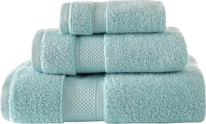 BAGNO MILANO Turkish Towels, Ultra Soft, Plush Luxury Turkih Cotton Bath Towels, Quick Dry Towel Set Made in Turkey (Mint Green, 6 Pcs Towel Set)