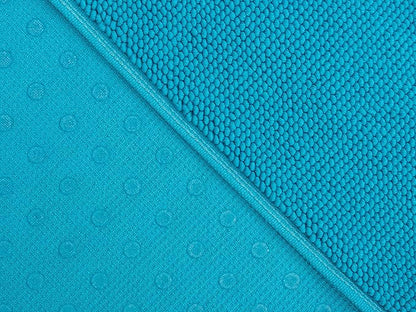 Cotton Paradise 100% Cotton Non Slip Bath Mats for Bathroom, 17x24 inch Soft Absorbent Quick Dry Machine Washable Floor Bath Mat, Aqua Blue