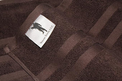 Veteran Textile LLC - 6 Pieces-Turkish Cotton - Luxury Towel Set for Bathroom & Kitchen, 2 Bath Towels, 2 Hand Towels & 2 WashCloths *Valued $79.99* (Dark Chocolate)