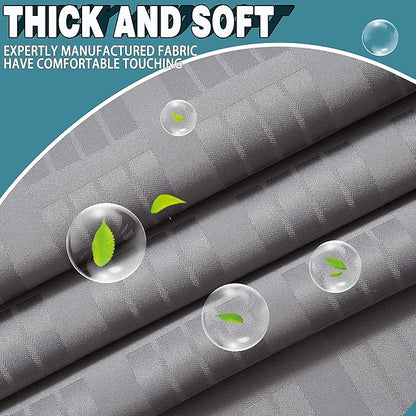Conbo Mio Stall No Hook Shower Curtain with Snap in Liner Set, Hotel Luxury Grey Shower Curtains for Bathroom with See Through Top Window, Waterproof, Washable 36W x 74H