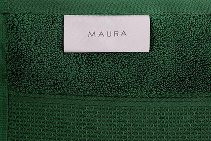 MAURA Hunter Green Hand Towels for Bathroom. Luxury Turkish Cotton Bath Hand Towels Set of 6. Ultra-Soft, Thick & Plush - Dark Green