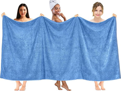 DAN RIVER Pack of 1 Bath Sheet 40x80 Inches, Luxury Bath Towel Set, Extra Large and Quick Dry Soft Cotton Towels - Medium Blue